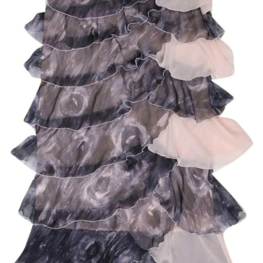Multicolor Chiffon Light Pink & Gray Layer Skirt